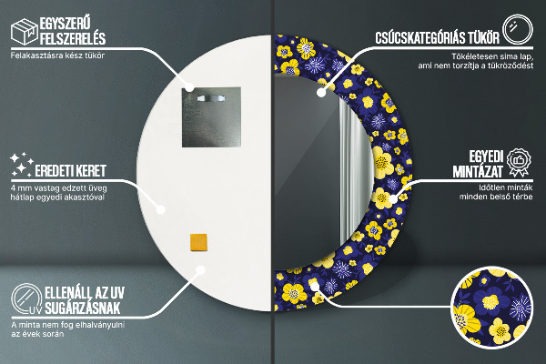 Dekorativno ogledalo Sladka majhna roža