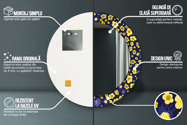 Dekorativno ogledalo Sladka majhna roža