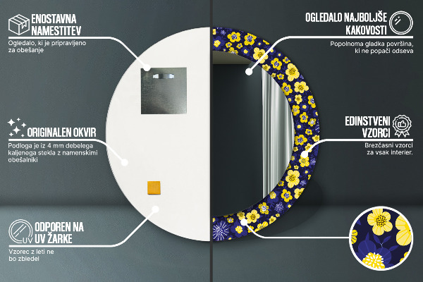 Dekorativno ogledalo Sladka majhna roža