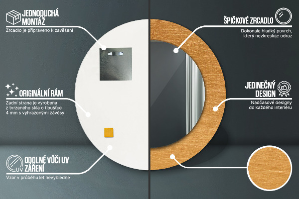 Ogledalo z okrasnim okvirjem Kovinska površina