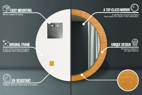 Ogledalo z okrasnim okvirjem Kovinska površina