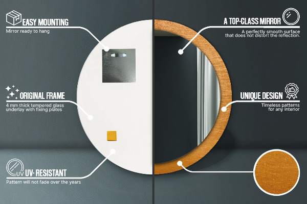 Ogledalo z okrasnim okvirjem Kovinska površina