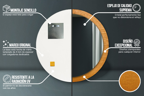 Ogledalo z okrasnim okvirjem Kovinska površina