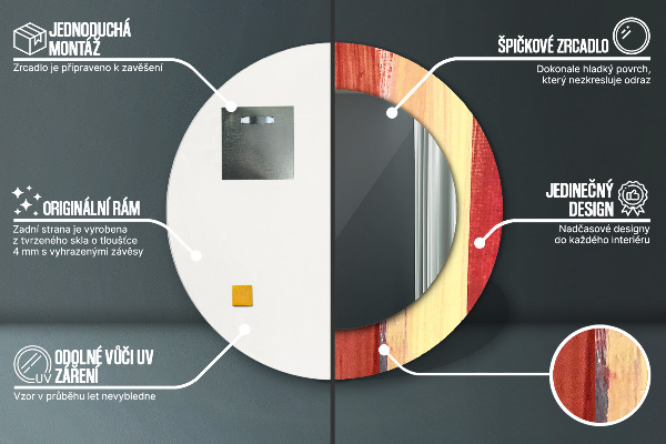 Ogledalo z okrasnim okvirjem Abstraktna slika