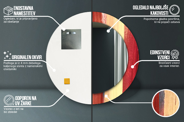 Ogledalo z okrasnim okvirjem Abstraktna slika