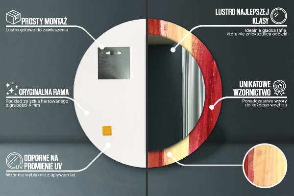 Ogledalo z okrasnim okvirjem Abstraktna slika