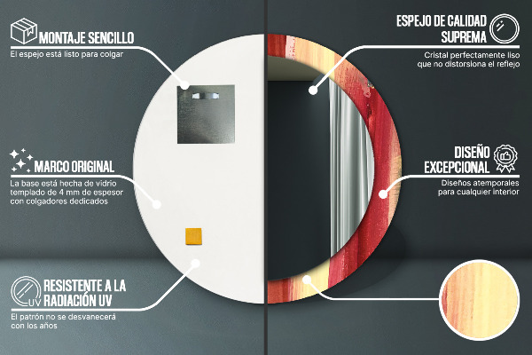 Ogledalo z okrasnim okvirjem Abstraktna slika