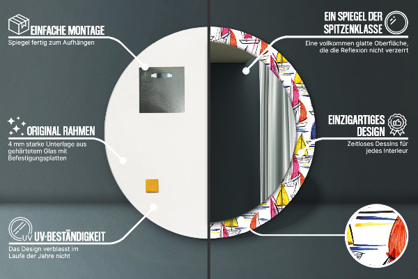 Ogledalo z okrasnim okvirjem Łódź na jezeru