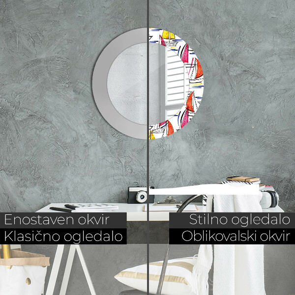 Ogledalo z okrasnim okvirjem Łódź na jezeru