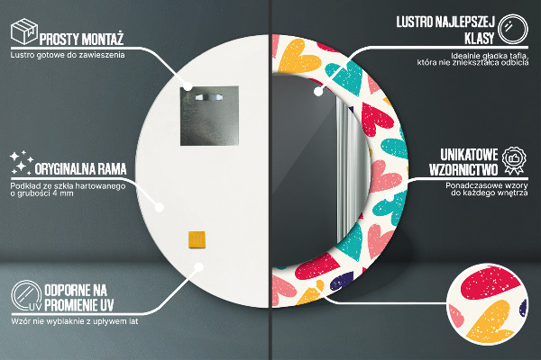 Ogledalo z okrasnim okvirjem Pisana srca