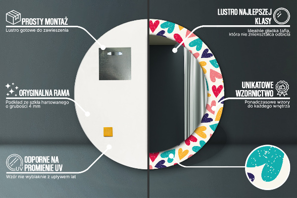 Ogledalo z okrasnim okvirjem Pisana srca