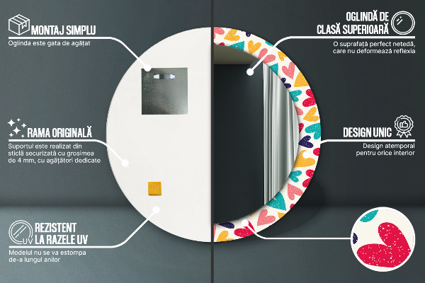 Ogledalo z okrasnim okvirjem Pisana srca