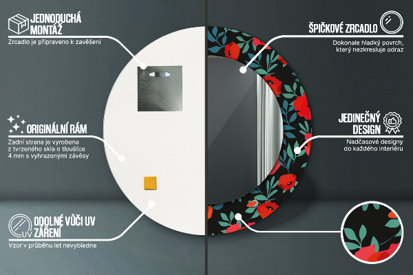 Okrasno ogledalo Seme rdečega maka