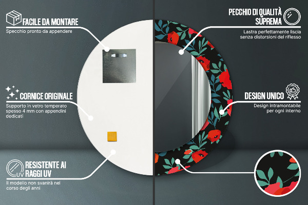 Okrasno ogledalo Seme rdečega maka