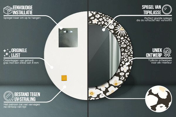 Tiskano ogledalo Stokrotka Slonokoščena