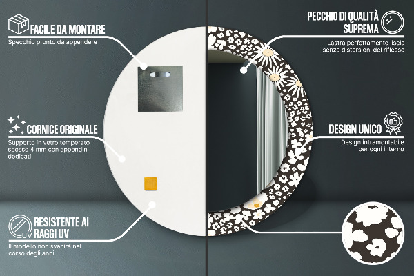 Tiskano ogledalo Stokrotka Slonokoščena