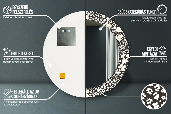 Tiskano ogledalo Stokrotka Slonokoščena