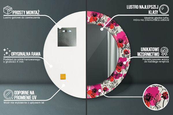 Tiskano ogledalo Roza maki