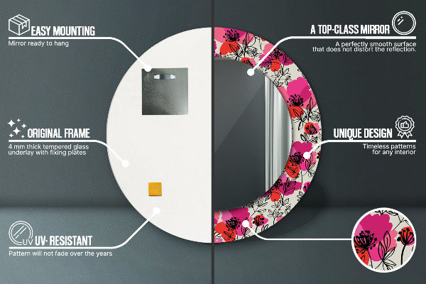 Tiskano ogledalo Roza maki