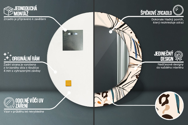 Dekorativno ogledalo Rože z vzorcem džungle