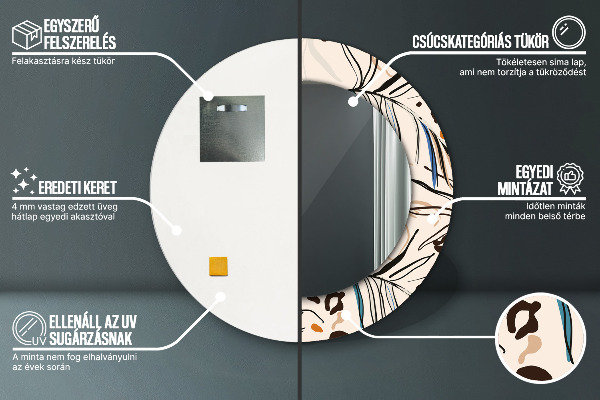 Dekorativno ogledalo Rože z vzorcem džungle