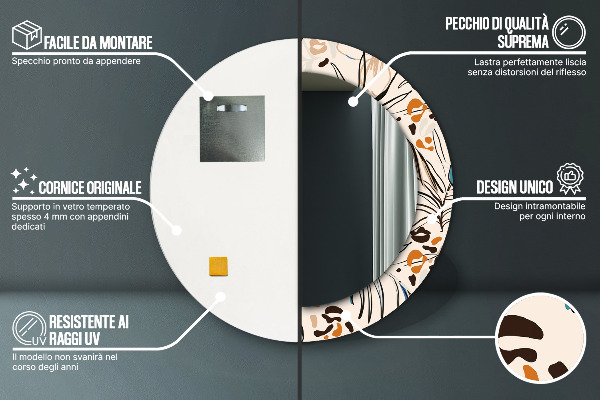 Dekorativno ogledalo Rože z vzorcem džungle