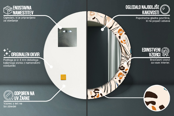 Dekorativno ogledalo Rože z vzorcem džungle