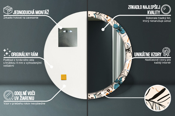 Dekorativno ogledalo Rože z vzorcem džungle