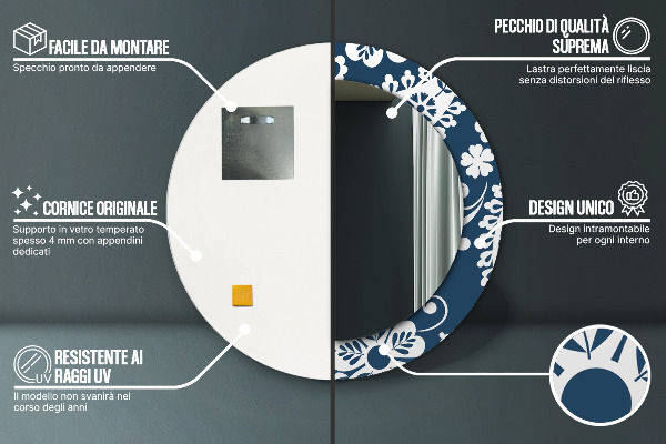 Dekorativno ogledalo Paisley kompozicija