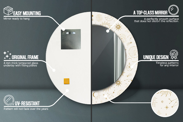 Ogledalo s potiskanim okvirjem Mistični ezoterični vzorec