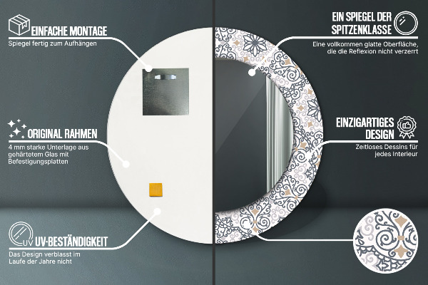 Ogledalo s potiskanim okvirjem Geometrijski okraski