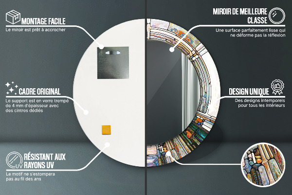 Okrasno ogledalo Izvlečno vitražno steklo