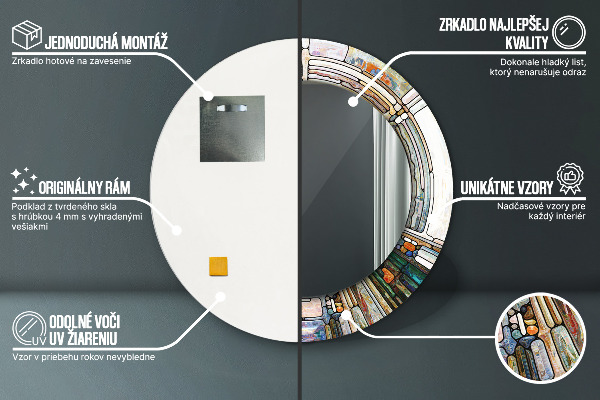 Okrasno ogledalo Izvlečno vitražno steklo