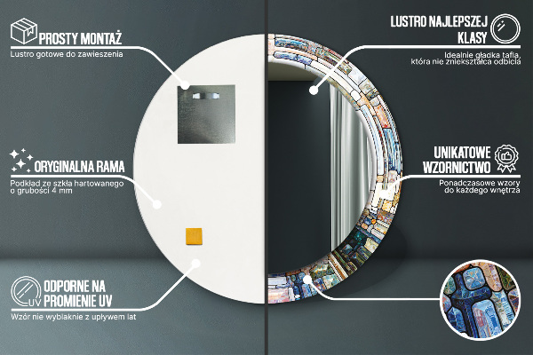 Okrasno ogledalo Izvlečno vitražno steklo