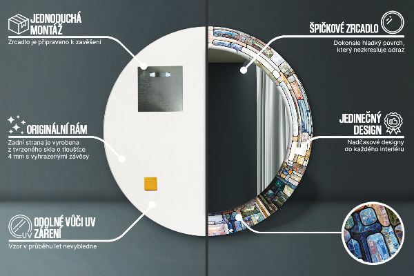 Okrasno ogledalo Izvlečno vitražno steklo