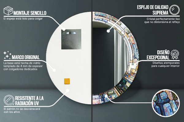 Okrasno ogledalo Izvlečno vitražno steklo