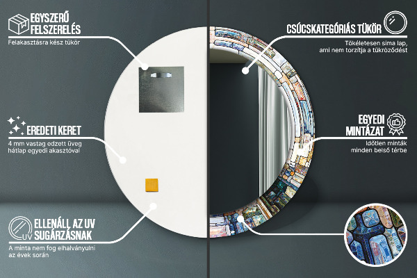 Okrasno ogledalo Izvlečno vitražno steklo