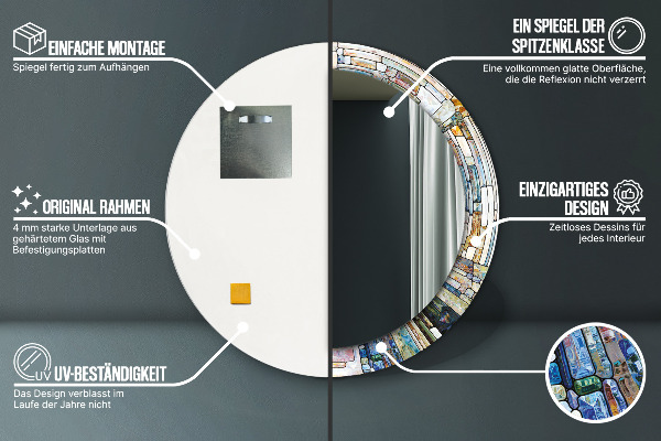 Okrasno ogledalo Izvlečno vitražno steklo