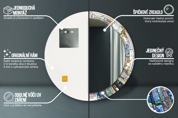 Okrasno ogledalo Izvlečno vitražno steklo