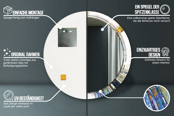 Okrasno ogledalo Izvlečno vitražno steklo