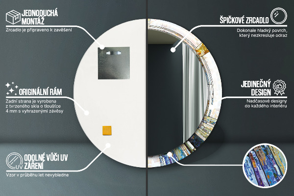 Okrasno ogledalo Izvlečno vitražno steklo