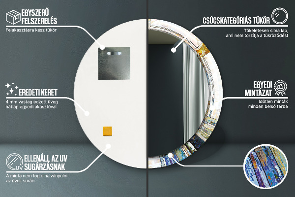 Okrasno ogledalo Izvlečno vitražno steklo