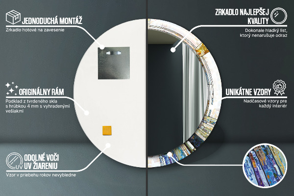 Okrasno ogledalo Izvlečno vitražno steklo