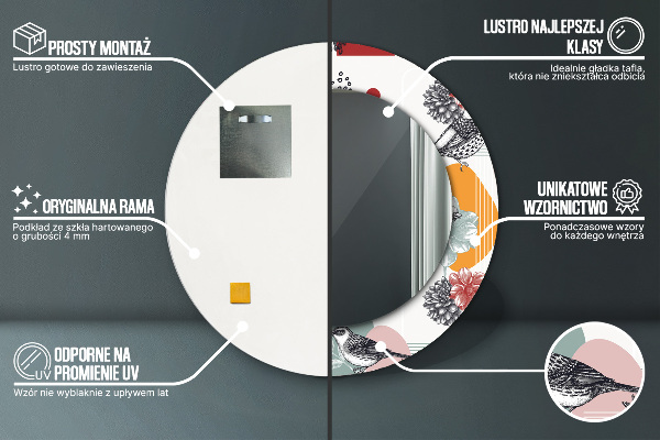 Okrasno ogledalo Abstrakcija s pticami