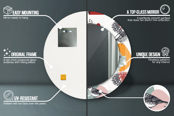 Okrasno ogledalo Abstrakcija s pticami