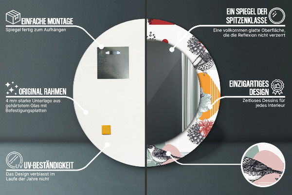 Okrasno ogledalo Abstrakcija s pticami