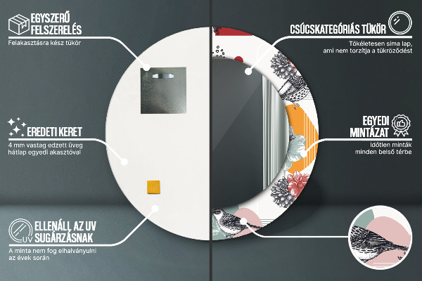 Okrasno ogledalo Abstrakcija s pticami