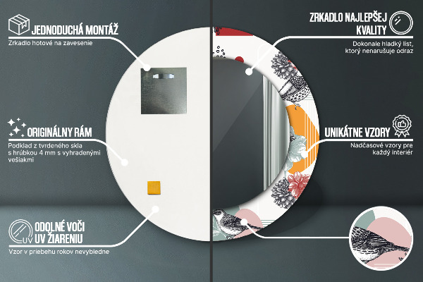 Okrasno ogledalo Abstrakcija s pticami