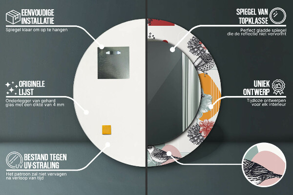 Okrasno ogledalo Abstrakcija s pticami