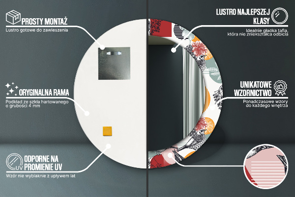 Okrasno ogledalo Abstrakcija s pticami